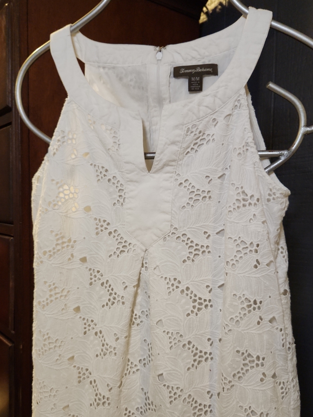 Tommy Bahama White Eyelet Dress Size M - Picture 3 of 9
